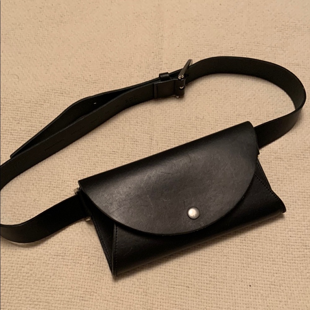 COS Black Leather Mini Belt Bag